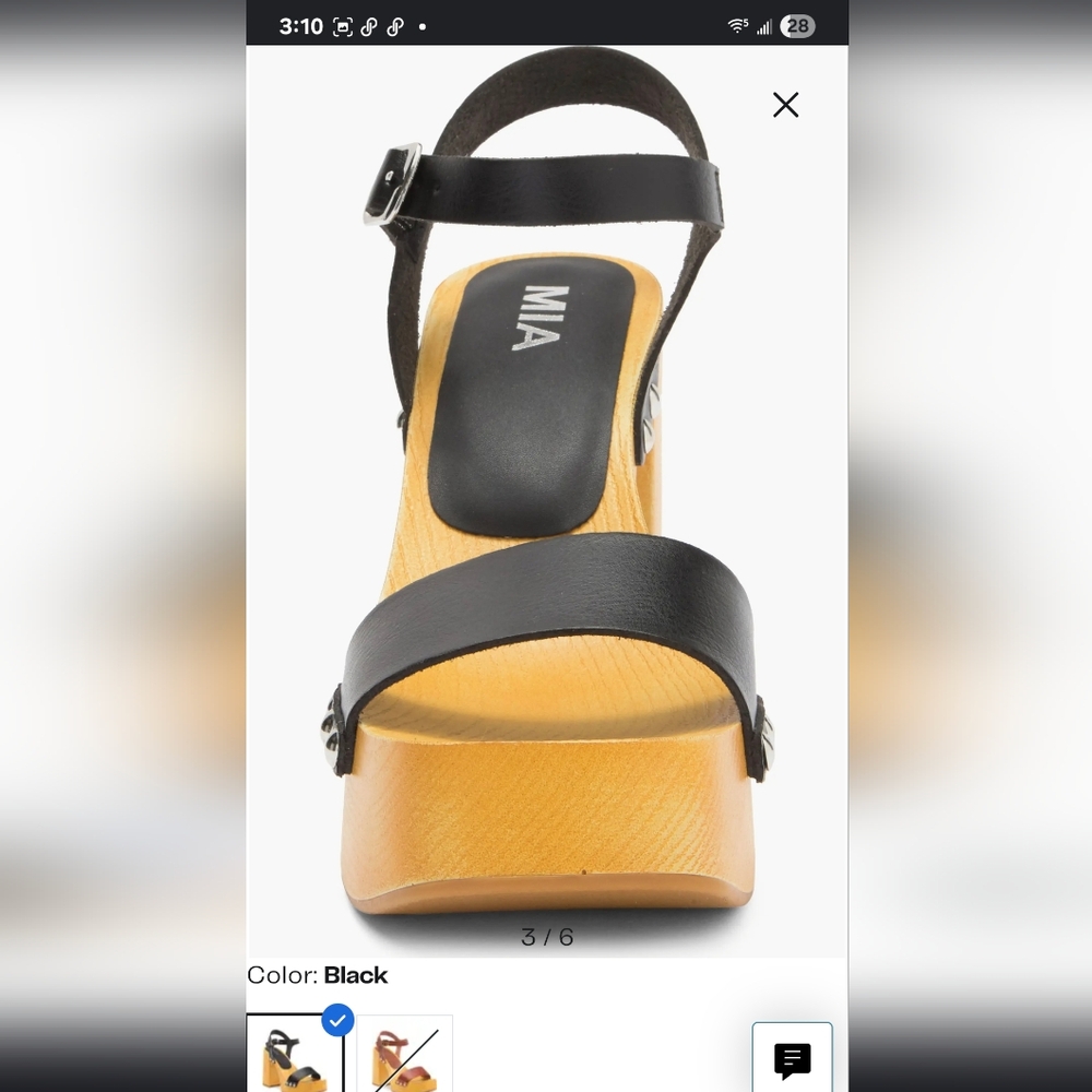 Stylish Black and Tan Wedge Sandals - Picture 3 of 7